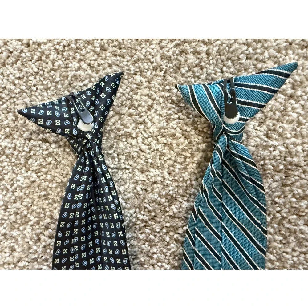 Clip-On Ties Polyester Youth boys 16 Inches Long Great Condition
